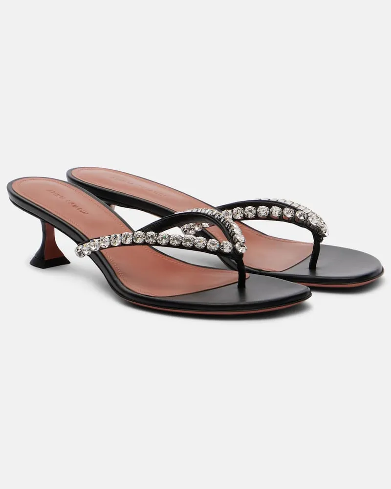 Amina Muaddi Sandalen Gigi 45 aus Leder Schwarz