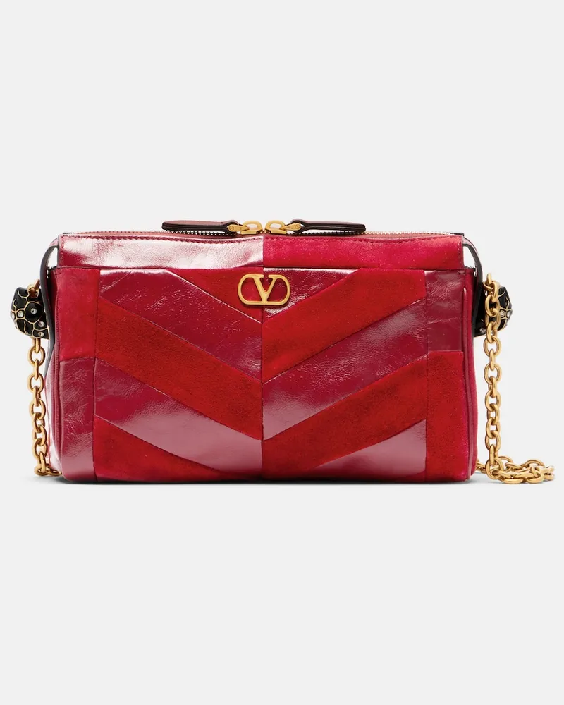 Valentino Garavani Crossbody Bag Panthea Small aus Leder Rot
