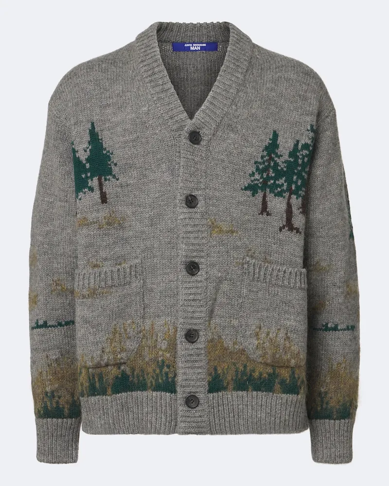 Junya Watanabe Cardigan aus einem Wollgemisch Grau