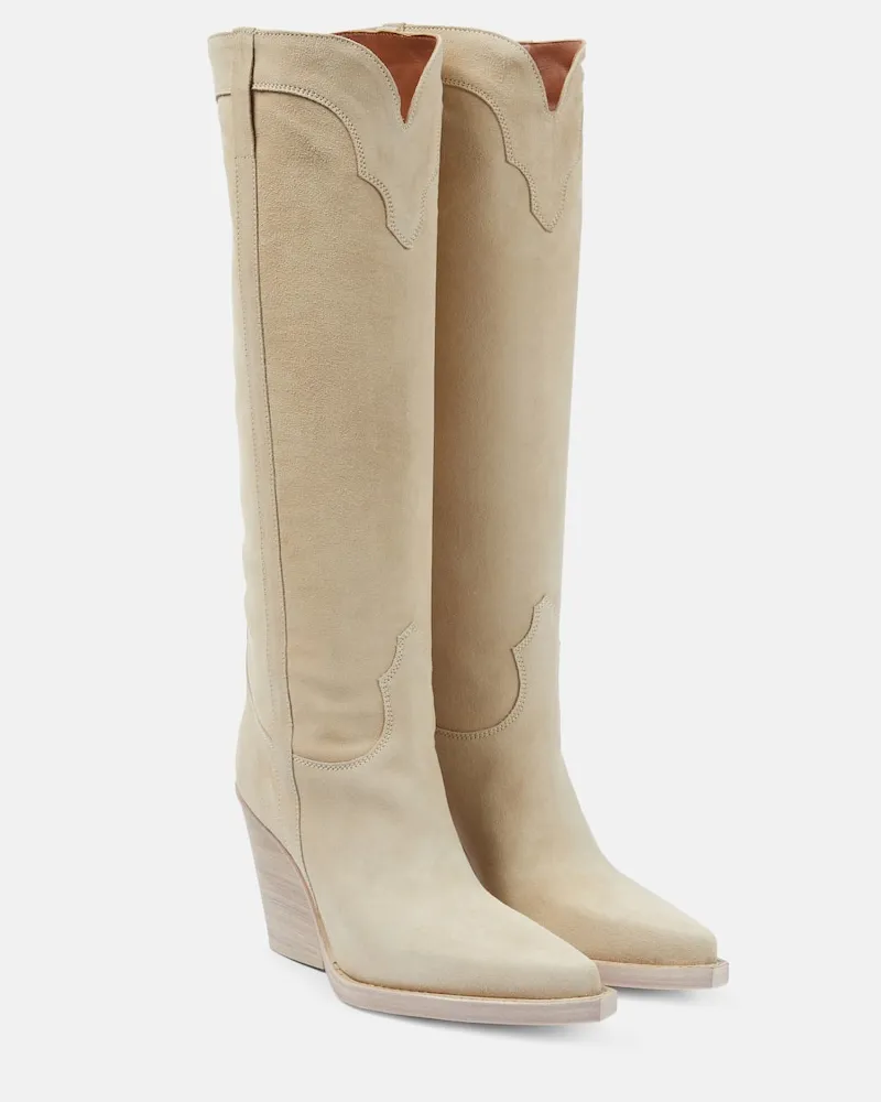 Paris Texas Stiefel El Dorado aus Veloursleder Beige