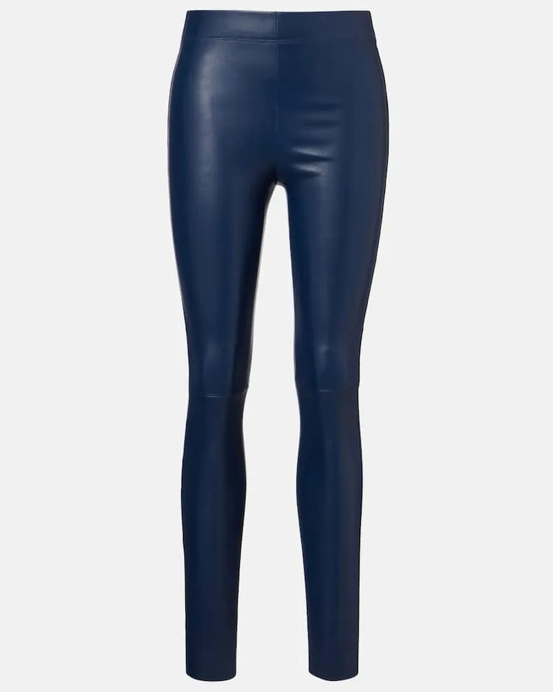 Joseph Leggings aus Leder Blau