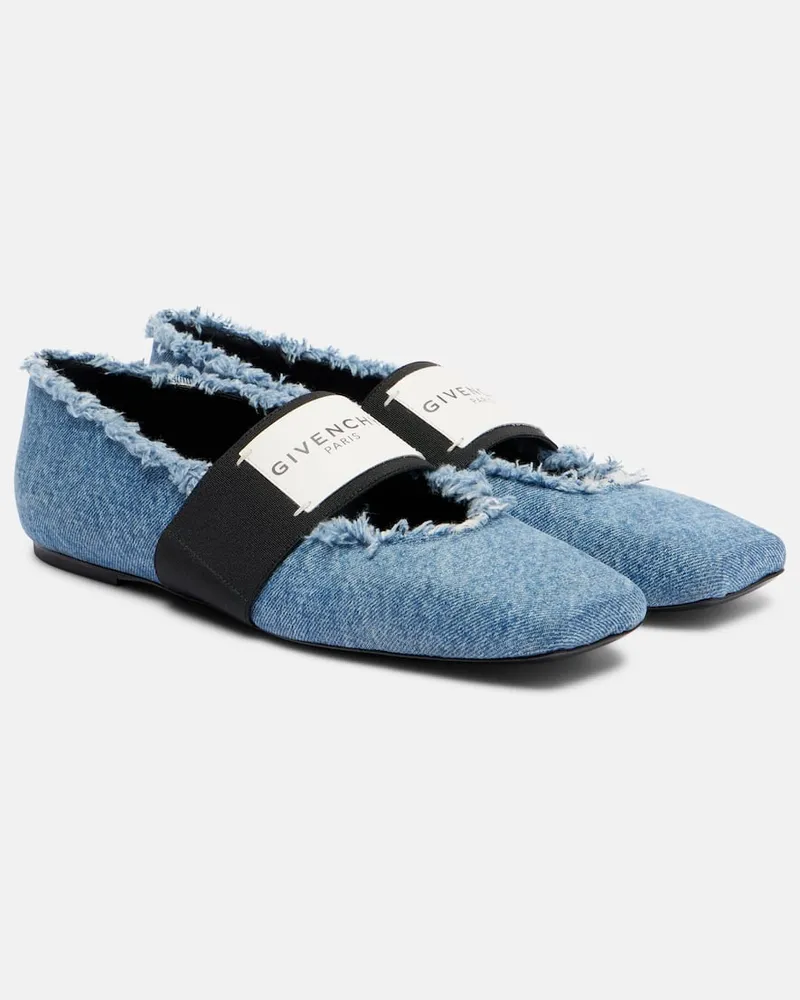 Givenchy Ballerinas Sliced Square aus Denim Blau