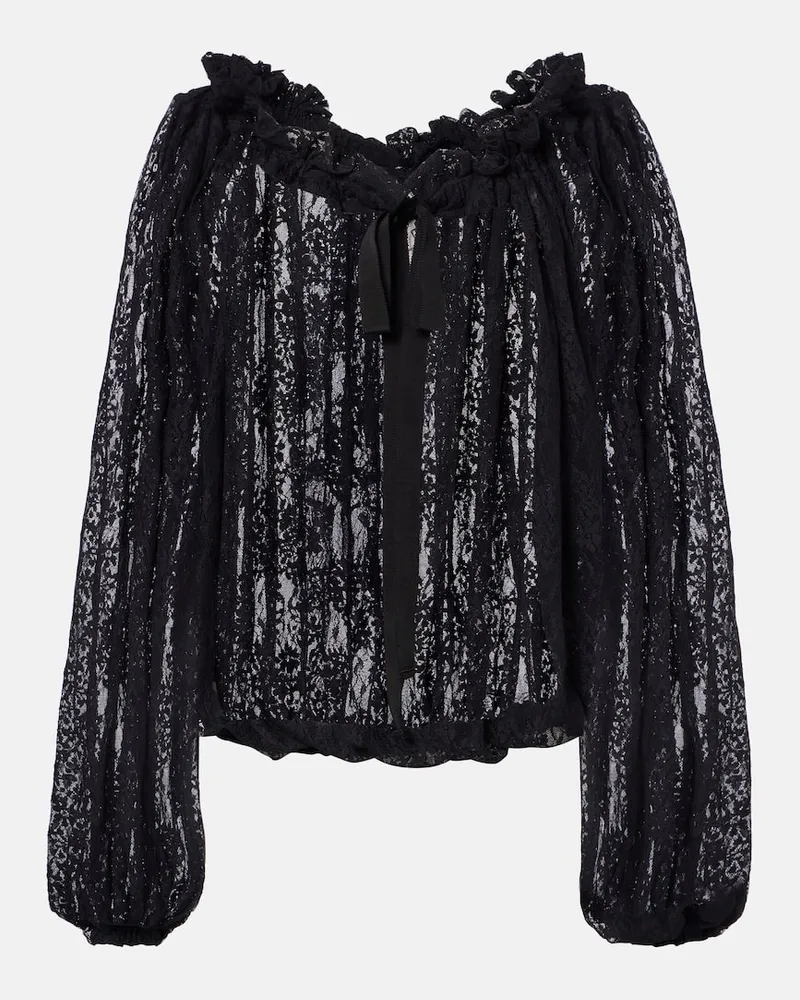 Patou Bluse aus Spitze Schwarz