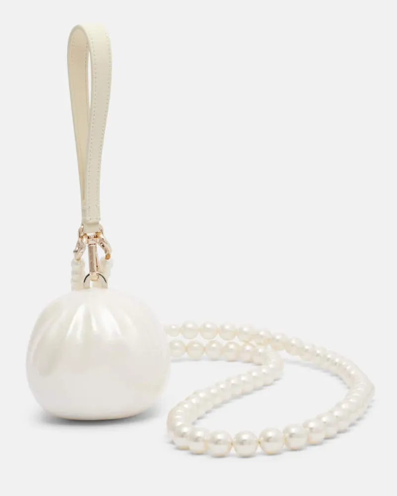 Simone Rocha Clutch Pearl Egg Weiß