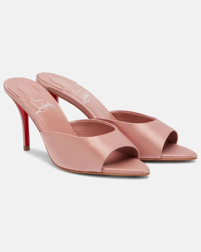 Christian Louboutin Pantoletten Miss Z 80 aus Satin Rosa