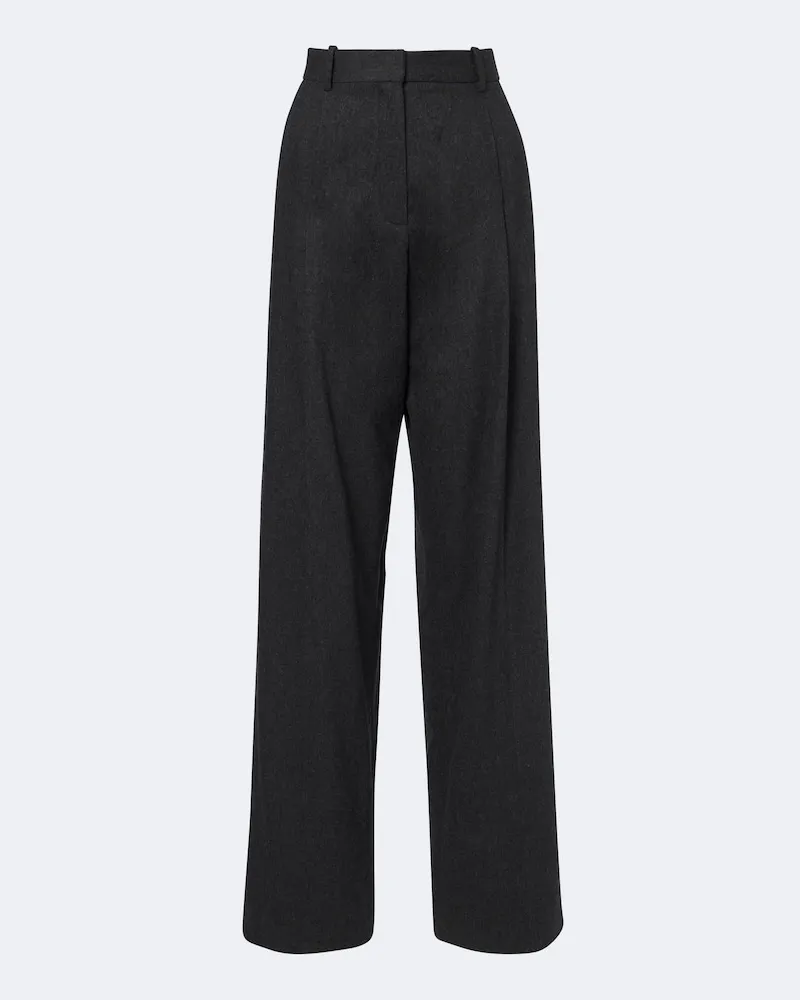 KHAITE Weite Hose August aus Wolle und Cashmere Grau