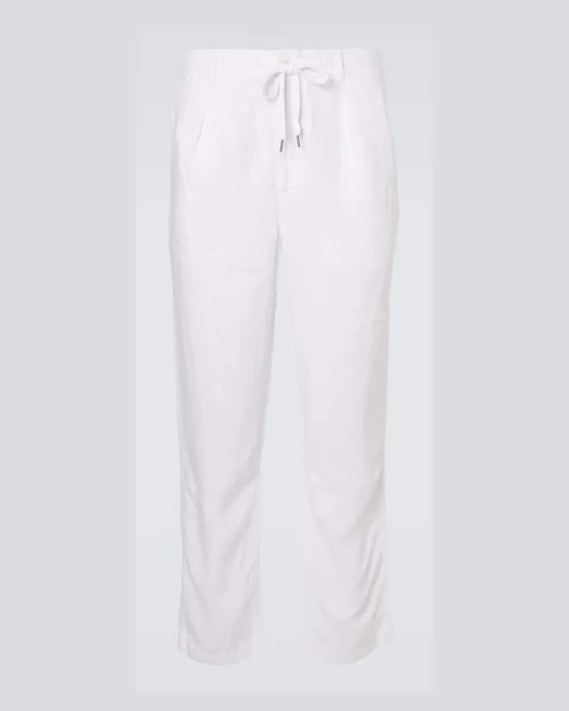 Ralph Lauren Gerade Hose aus Leinen Weiß