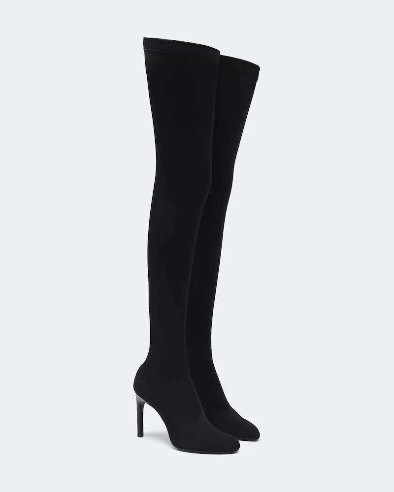 Victoria Beckham Overknee-Stiefel Harlow aus Jersey Schwarz