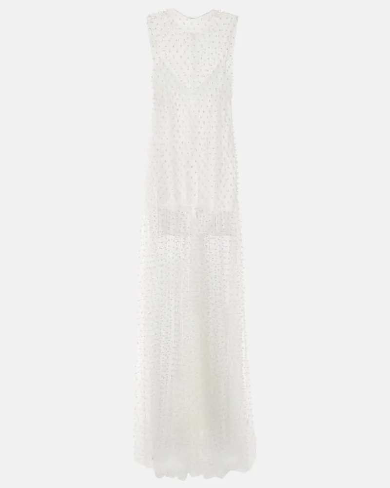 Norma Kamali Robe aus Mesh mit Kristallen Weiã