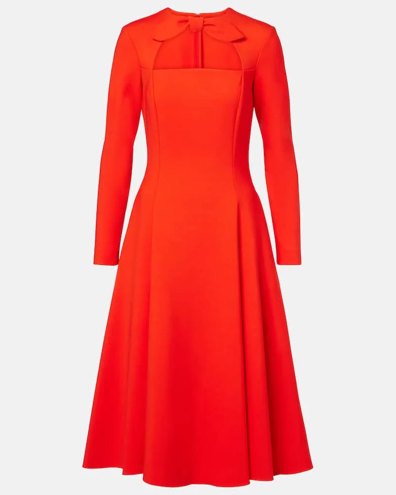Oscar de la Renta Cocktailkleid aus einem Wollgemisch Rot