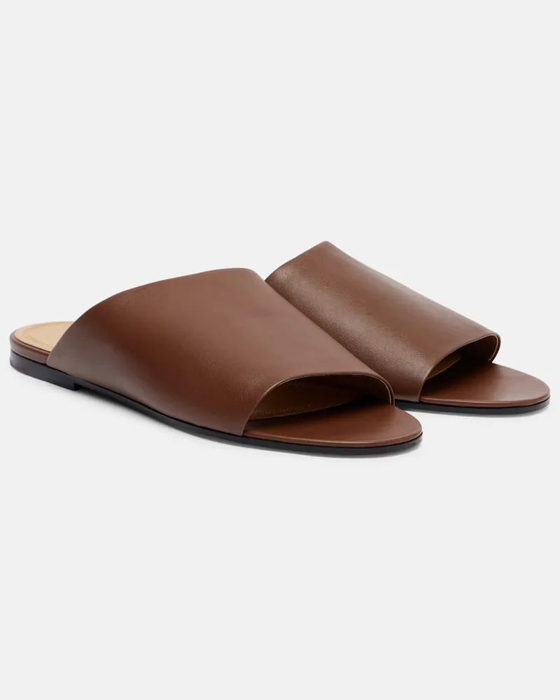 The Row Pantoletten Signum aus Leder Braun