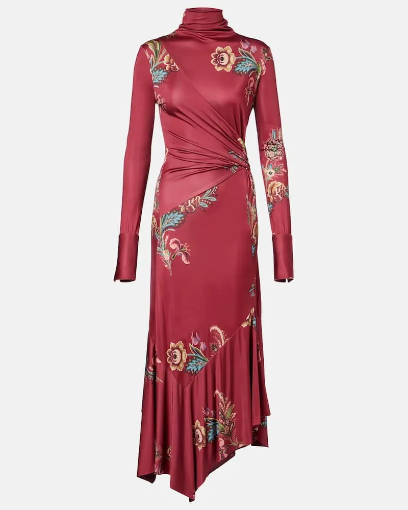Etro Bedrucktes Midikleid Burgund