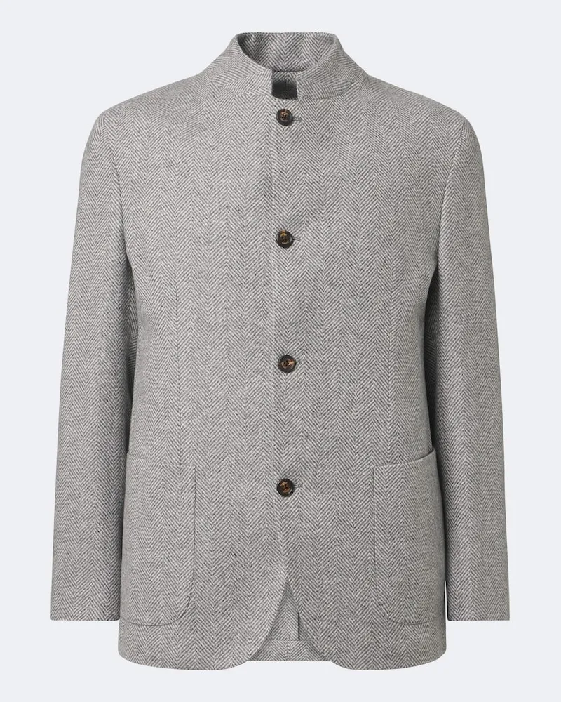 Eleventy Blazer aus Kaschmir und Seide Grau