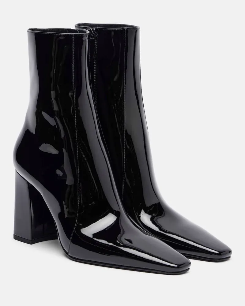 Saint Laurent Ankle Boots Rainer 90 aus Lackleder Schwarz