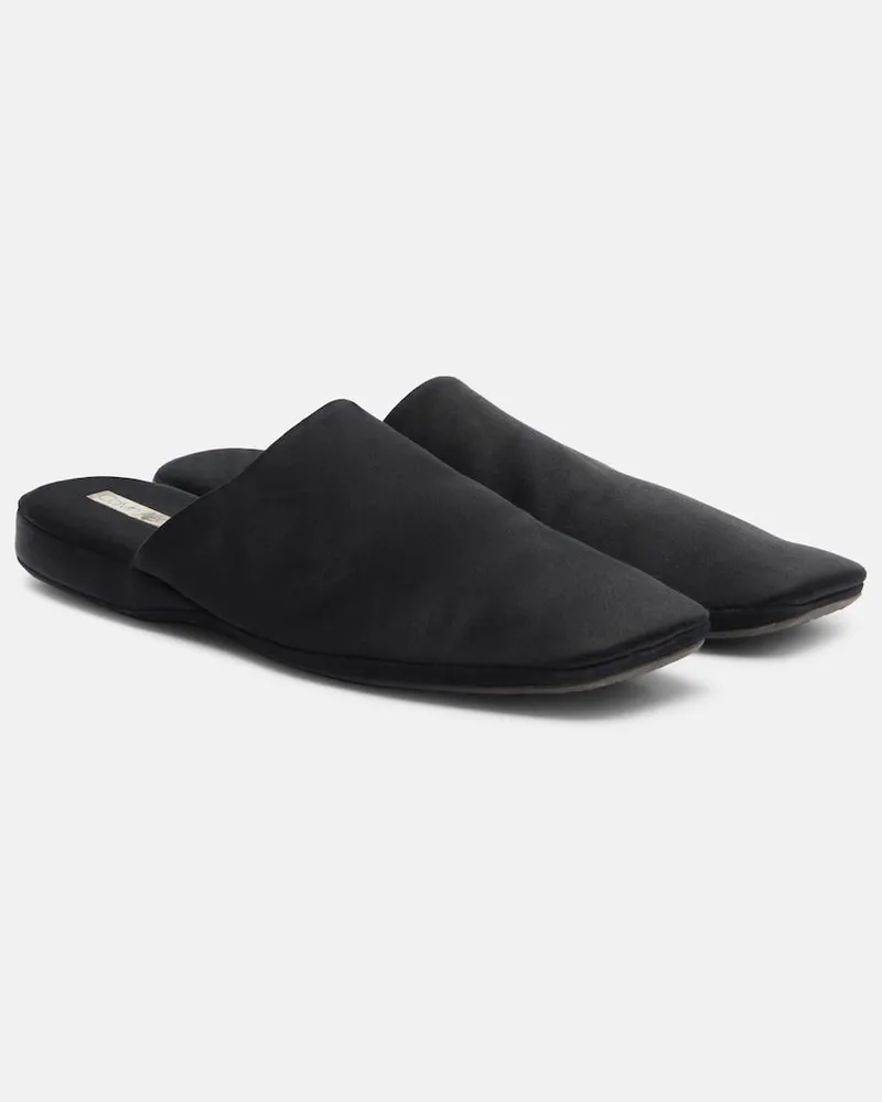 Calvin Klein Slippers Hugh aus Satin Schwarz