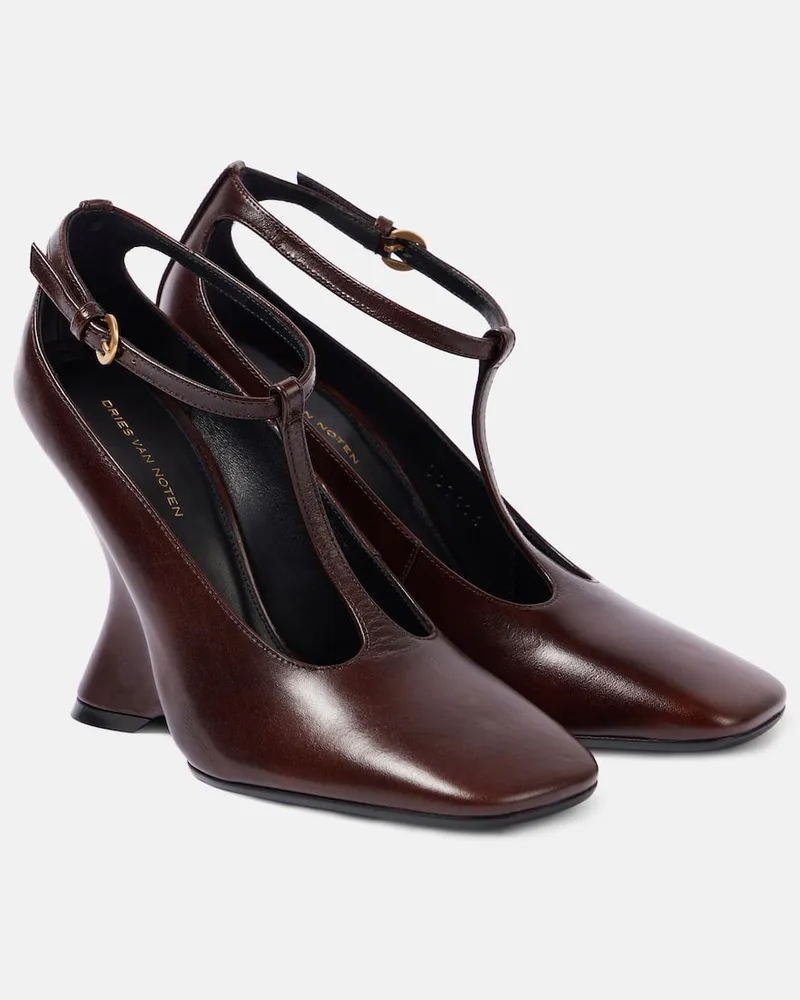 Dries van Noten Wedges aus Leder Braun