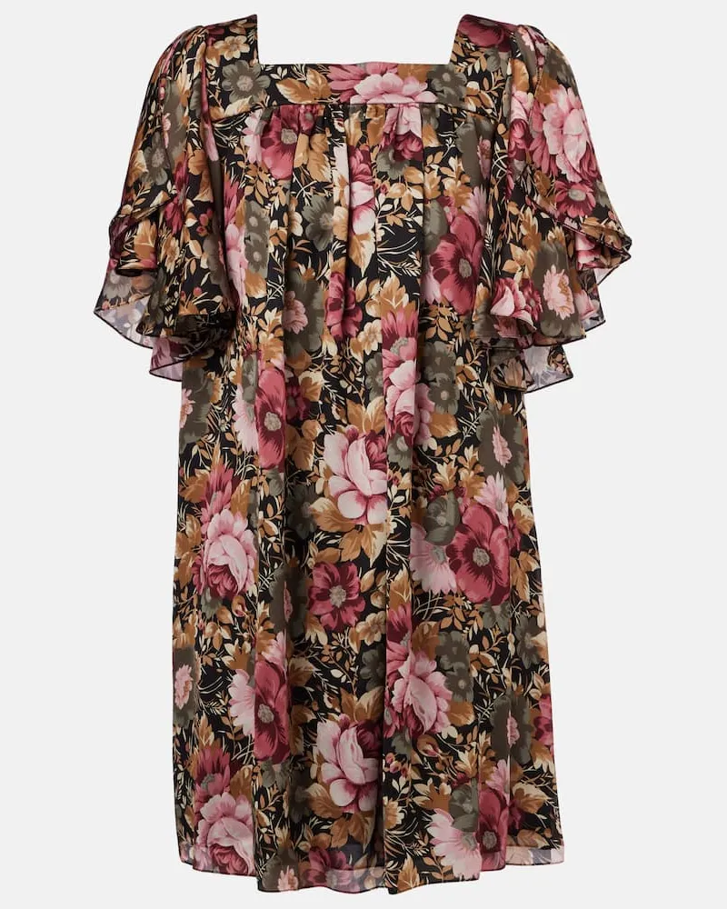 Chloé Chloé Minikleid aus Seidenchiffon Multicolor