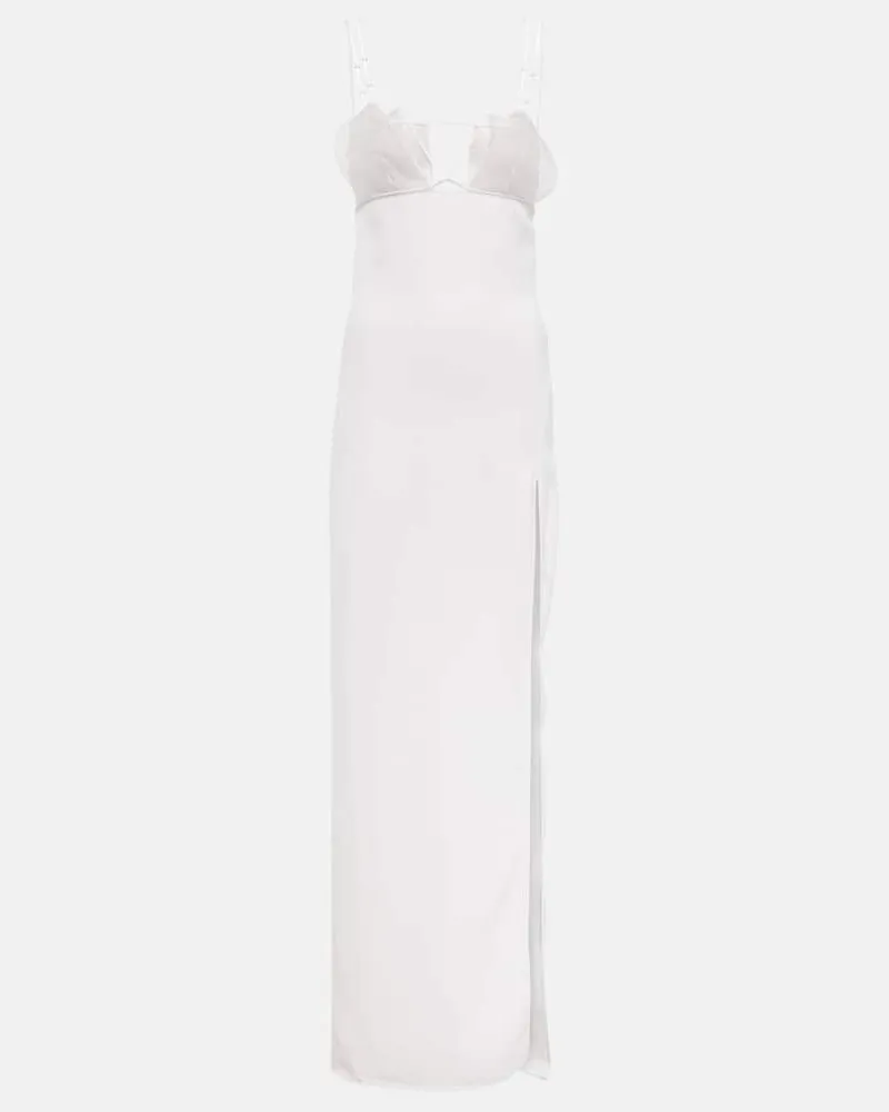 Nensi Dojaka Bridal Robe aus Crêpe Weiß