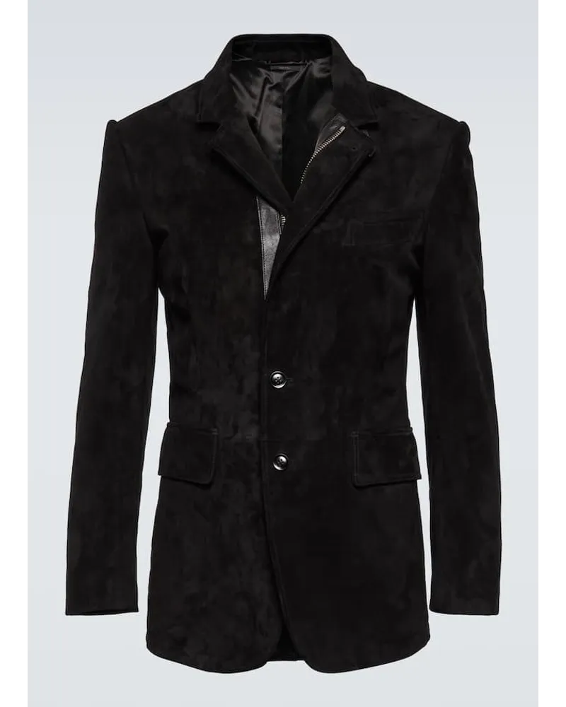 Tom Ford Blazer aus Veloursleder Schwarz