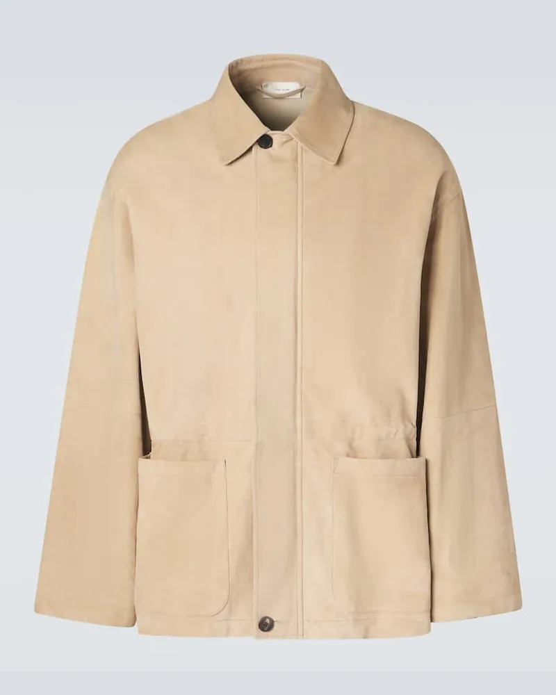 The Row Jacke Vilmo aus Veloursleder Beige