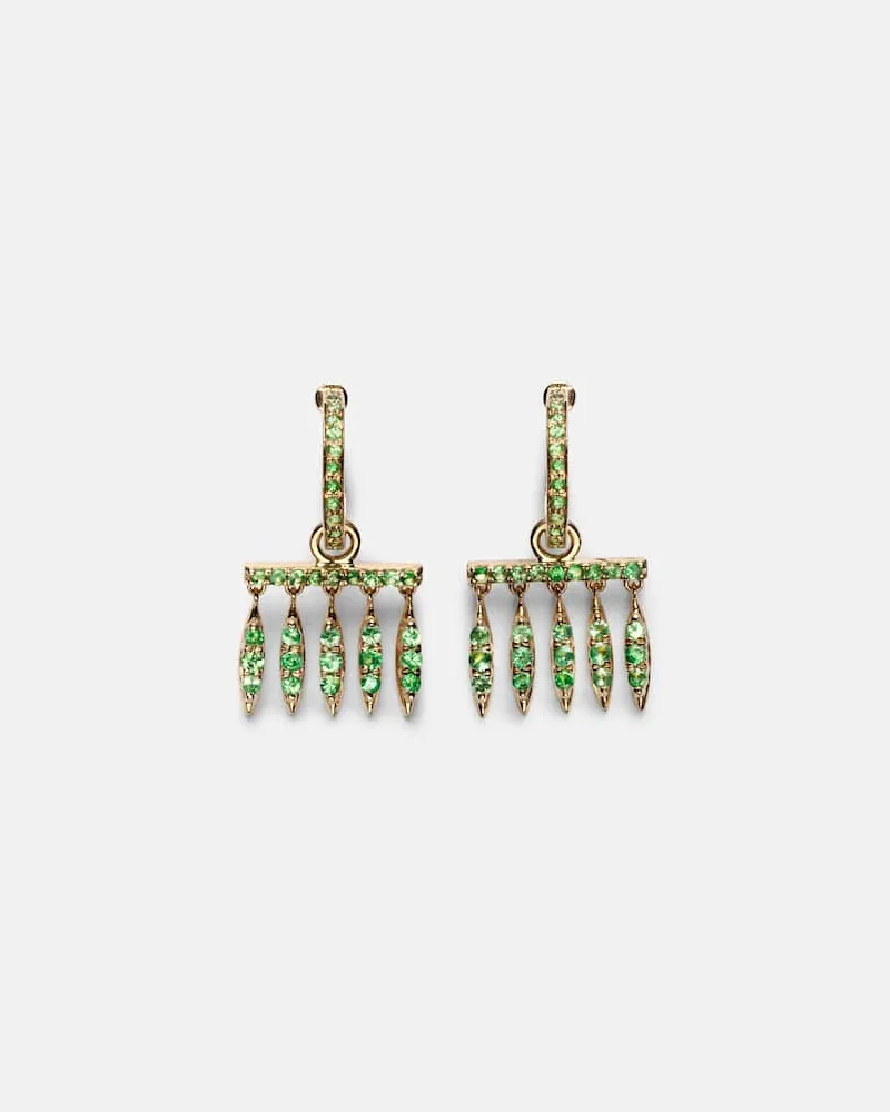 Ileana Makri Ohrringe aus 18kt Gelbgold mit Tsavorit Multicolor