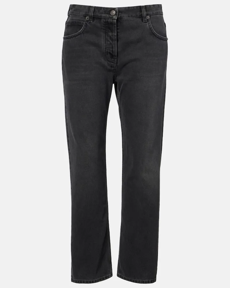 The Row Mid-Rise Straight Jeans Riaco Schwarz