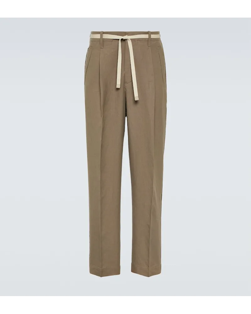 Ermenegildo Zegna Gerade Hose aus Leinen Nude