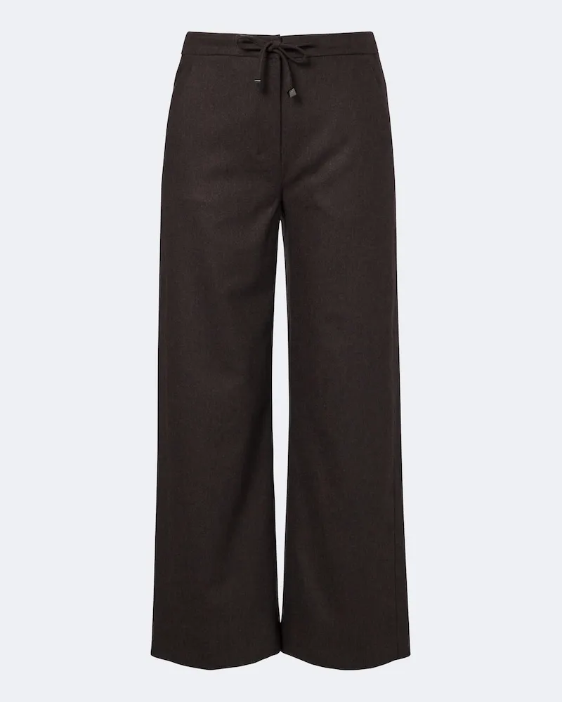 Max Mara Weite Hose aus Wolle Braun