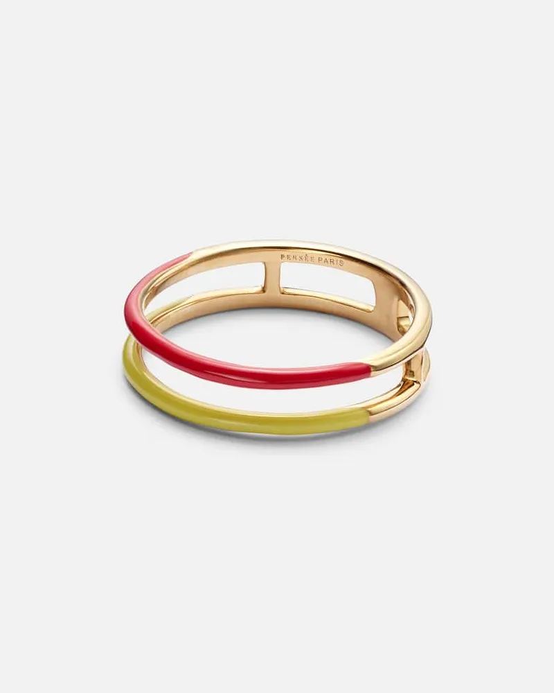 PERSEE Persée Ring aus 18kt Gelbgold mit Emaille Rosa