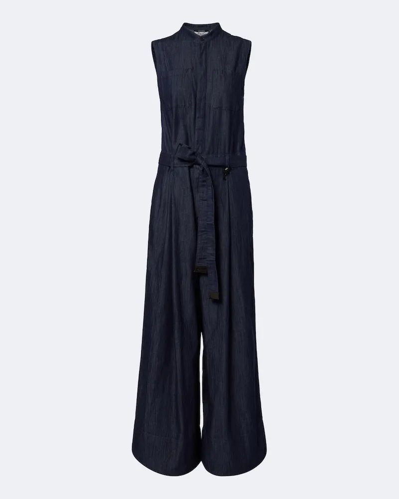 Max Mara Jumpsuit aus Denim Blau