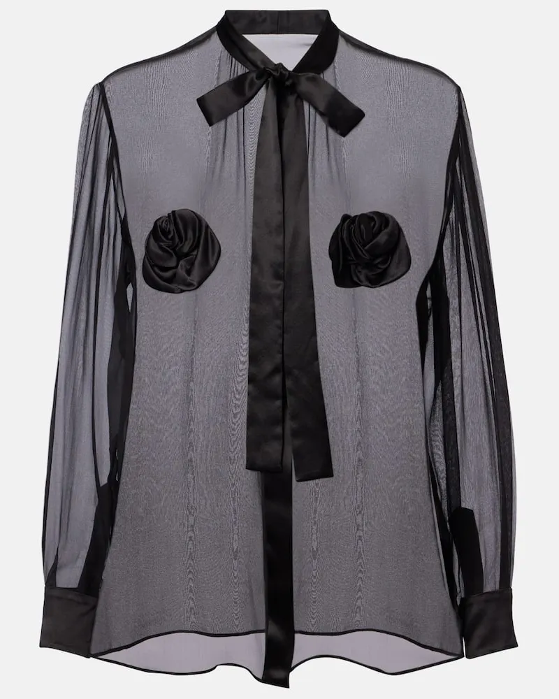 Dolce & Gabbana Schluppenbluse aus Seide Schwarz