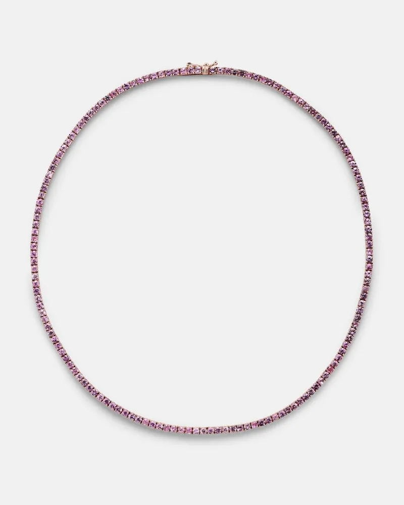 Roxanne First Halskette aus 14kt Roségold mit Saphiren Rosa