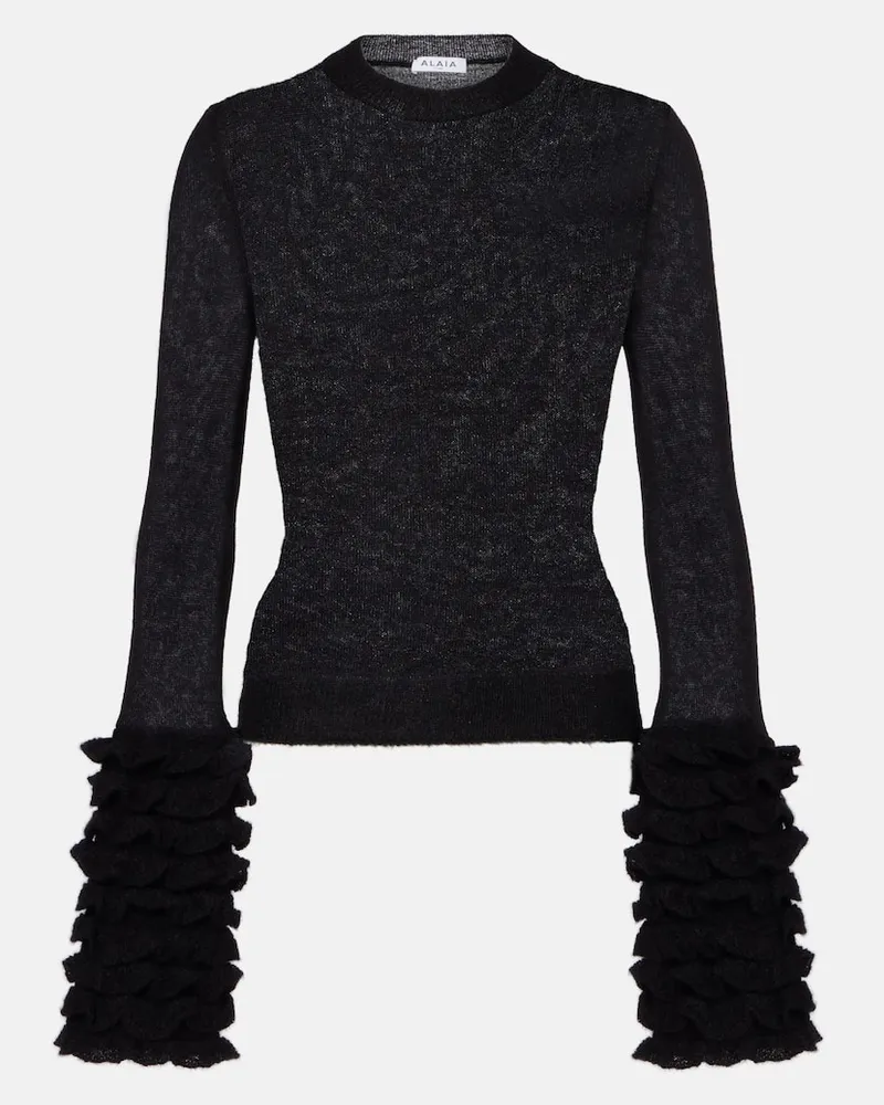 Alaïa Alaïa Top aus einem Mohairgemisch Schwarz