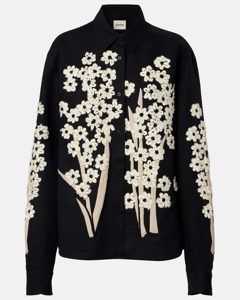 KHAITE Hemd Argo aus Seide und Baumwolle Schwarz