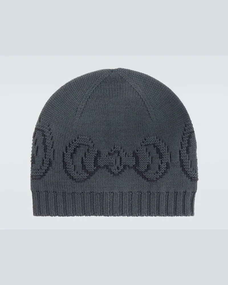 Gucci Mütze Horsebit aus Wolle Grau