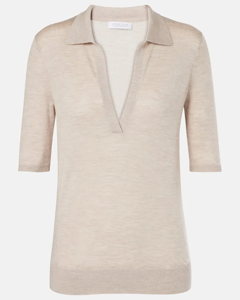 Gabriela Hearst Polopullover Frank aus Kaschmir und Seide Neutral