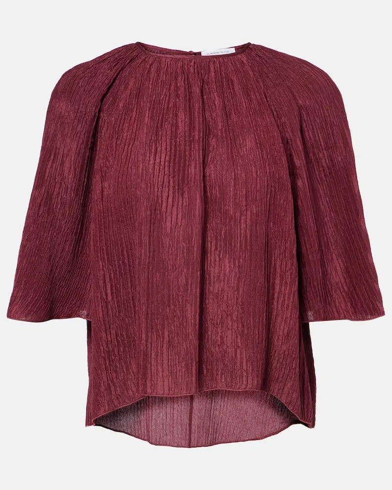 Gabriela Hearst Top Nula aus Seide Burgunderrot