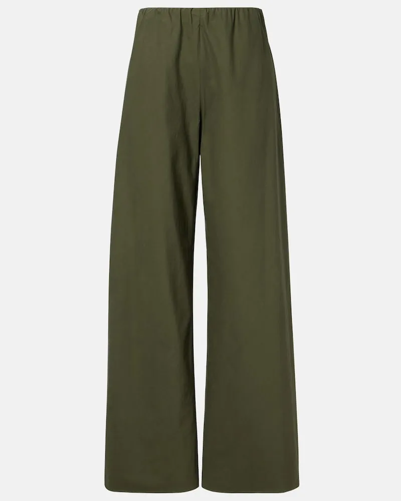 Vince Weite Hose Colette aus Baumwolle Grün
