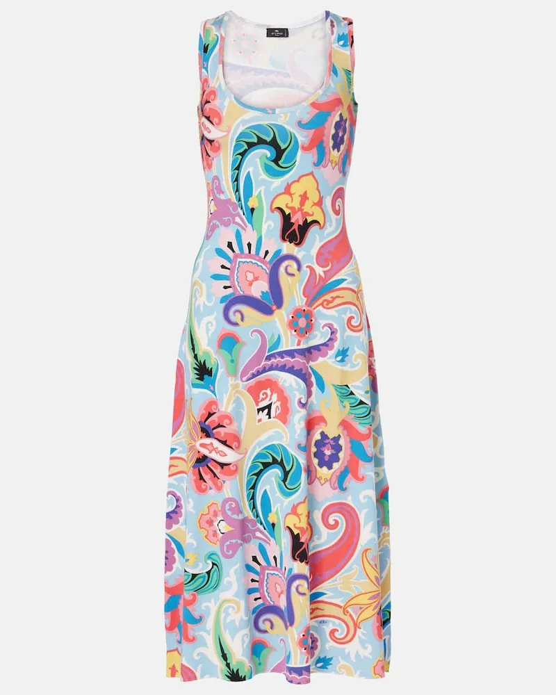 Etro Midikleid aus einem Seidengemisch Multicolor