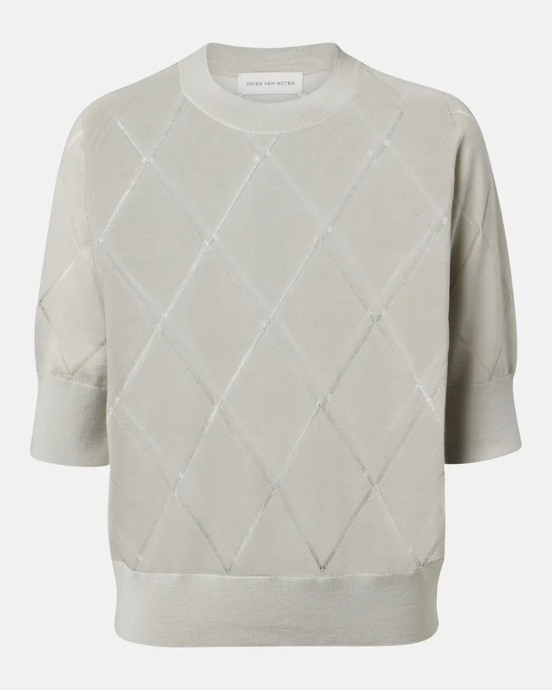 Dries van Noten Pullover aus Wolle Grau