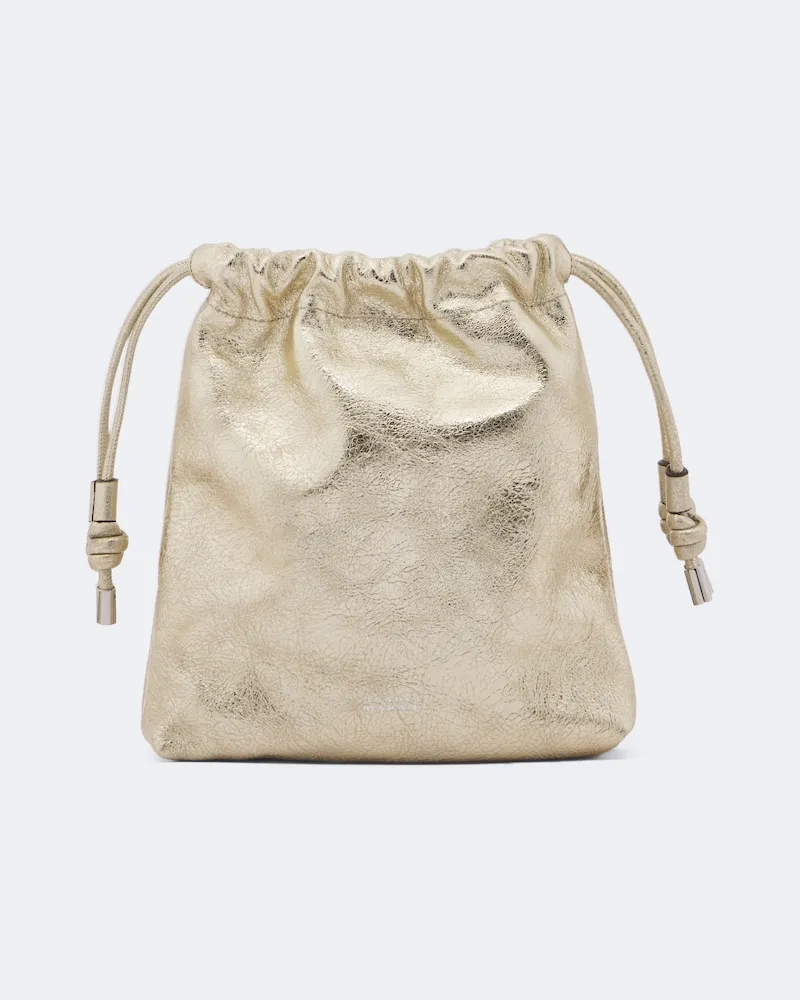Isabel Marant Crossbody Bag Silven Mini aus Metallic-Leder Gold