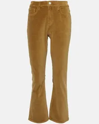 Frame Denim Bootcut Jeans Le Crop Mini Boot Velveteen Beige