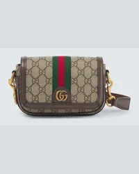 Gucci Messenger Bag Ophidia Super Mini aus Canvas Multicolor