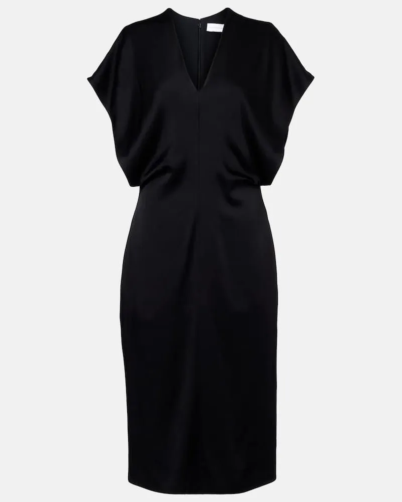 Stella McCartney Midikleid aus Satin Schwarz