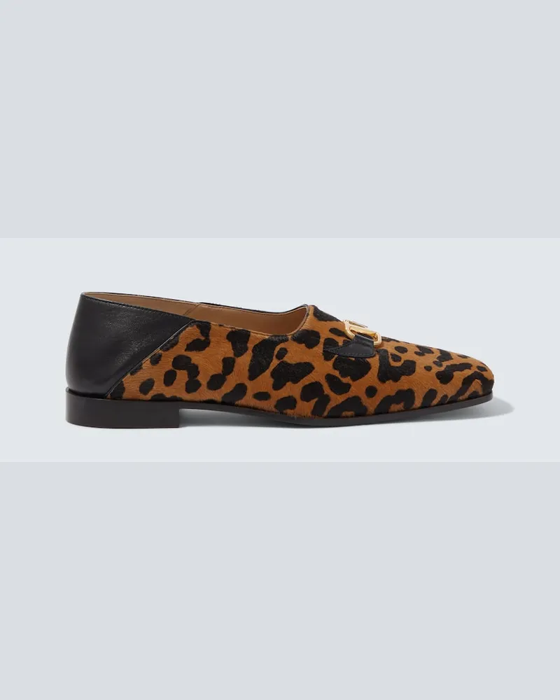 Valentino Garavani Loafers Babouche aus Kalbshaar Braun