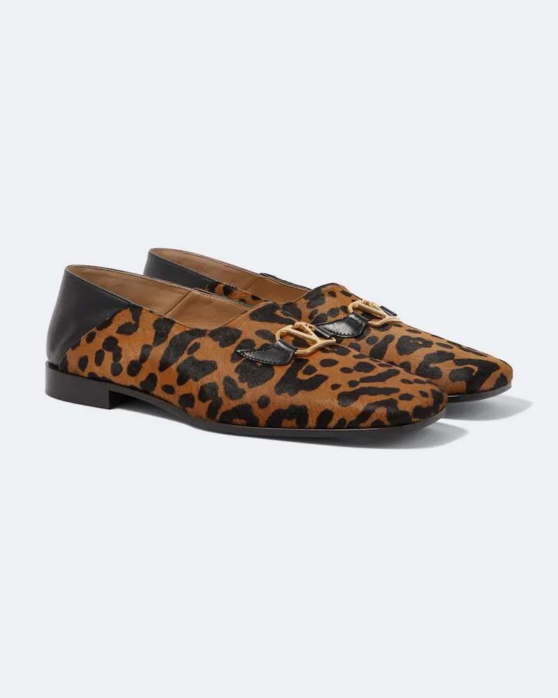 Valentino Garavani Loafers Babouche aus Kalbshaar Braun