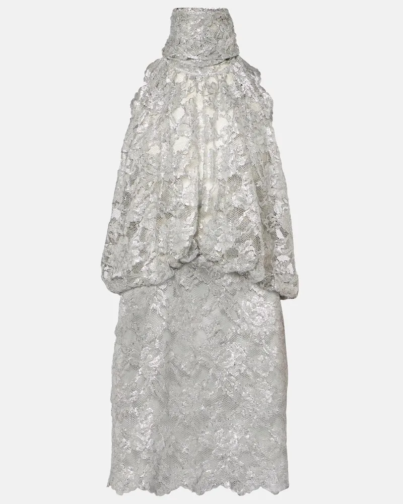 ATTICO Minikleid aus Spitze Grau