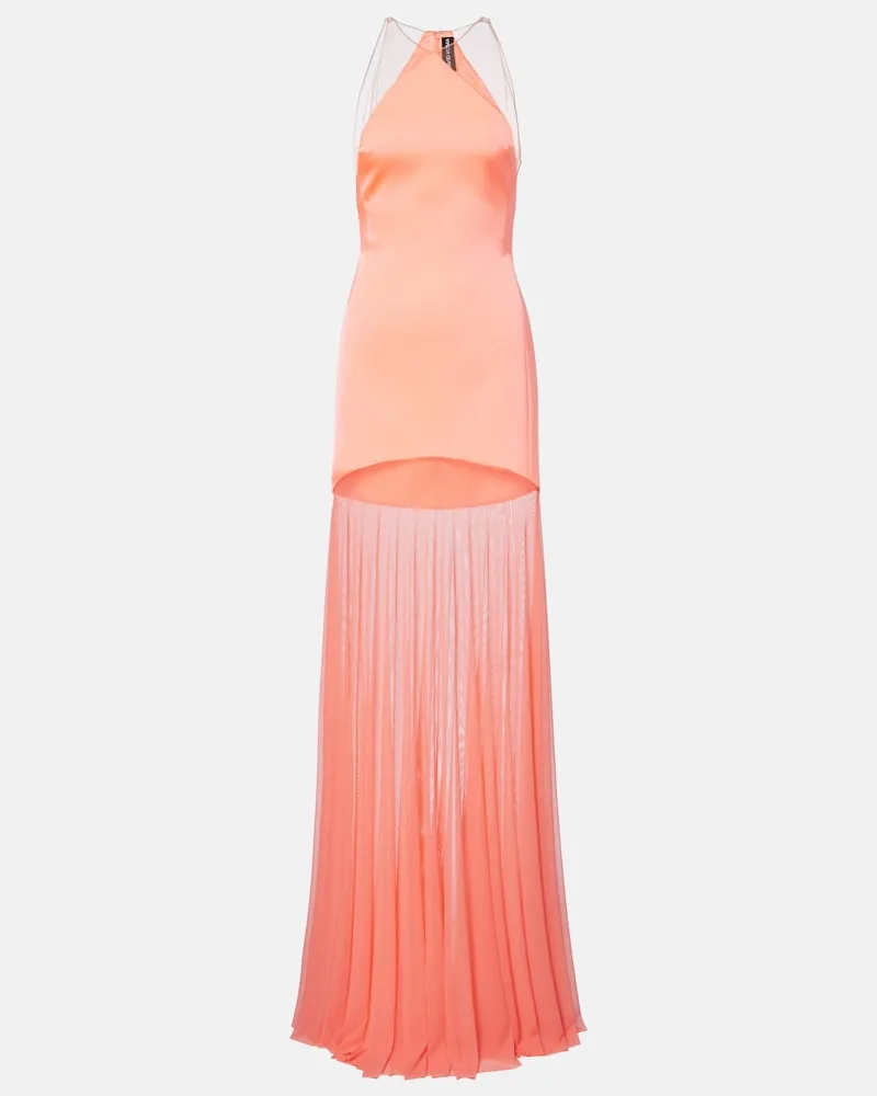 David Koma Robe mit Mesh Rosa