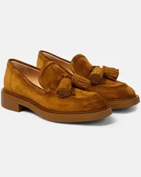 Gianvito Rossi Loafers aus Veloursleder Braun