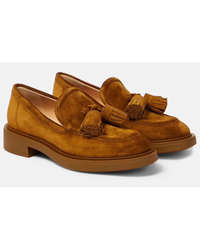 Gianvito Rossi Loafers aus Veloursleder Braun